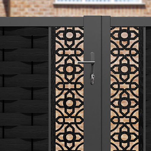 Ripple Nabila Straight Top Driveway Gate - Black - Middle & End Screen