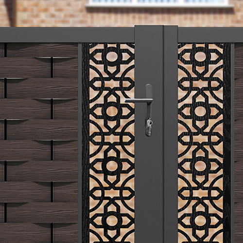 Ripple Nabila Straight Top Driveway Gate - Mid Brown - Middle & End Screen