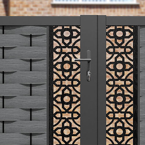 Ripple Nabila Straight Top Driveway Gate - Mid Grey - Middle Screen