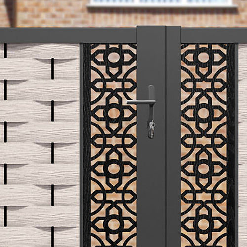 Ripple Nabila Straight Top Driveway Gate - Mid Stone - Middle & End Screen