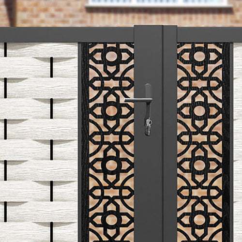 Ripple Nabila Straight Top Driveway Gate - Light Stone - Middle Screen