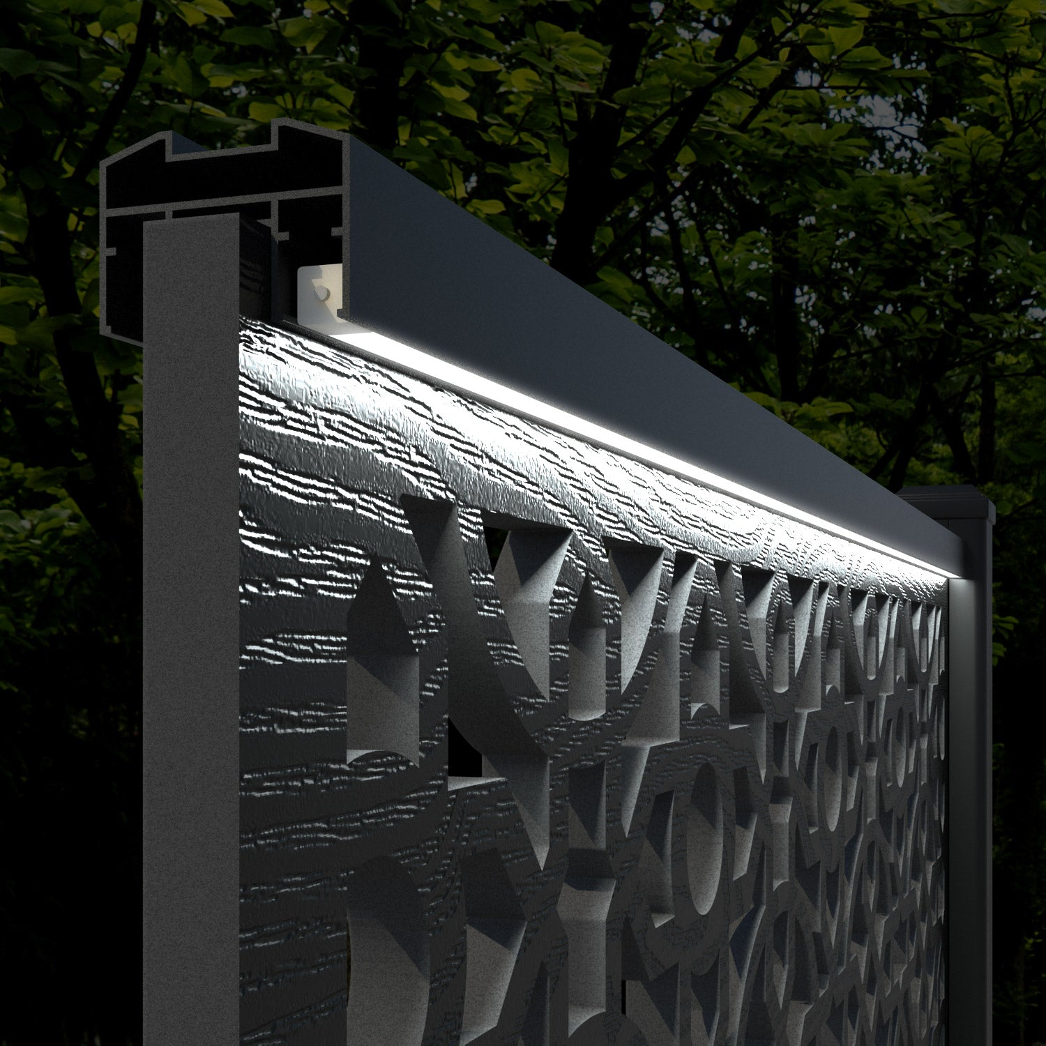 Hudson Nabila Fence Panel - Light Stone - with our composite posts