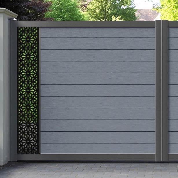 Fusion Narwa Straight Top Driveway Gate - Anthracite - End Screen