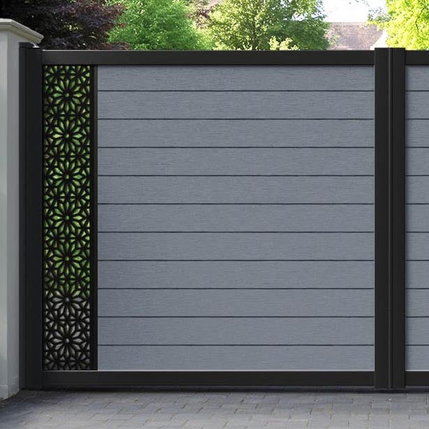 Fusion Narwa Straight Top Driveway Gate - Anthracite - End Screen