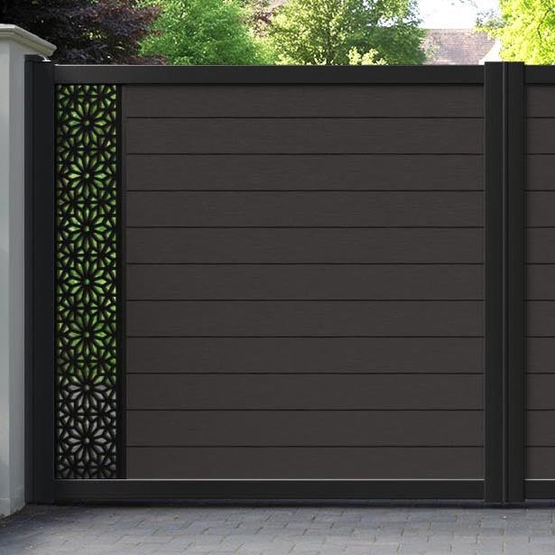 Fusion Narwa Straight Top Driveway Gate - Dark Oak - End Screen