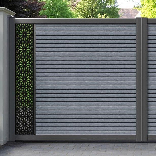 Hudson Narwa Straight Top Driveway Gate - Anthracite - End Screen
