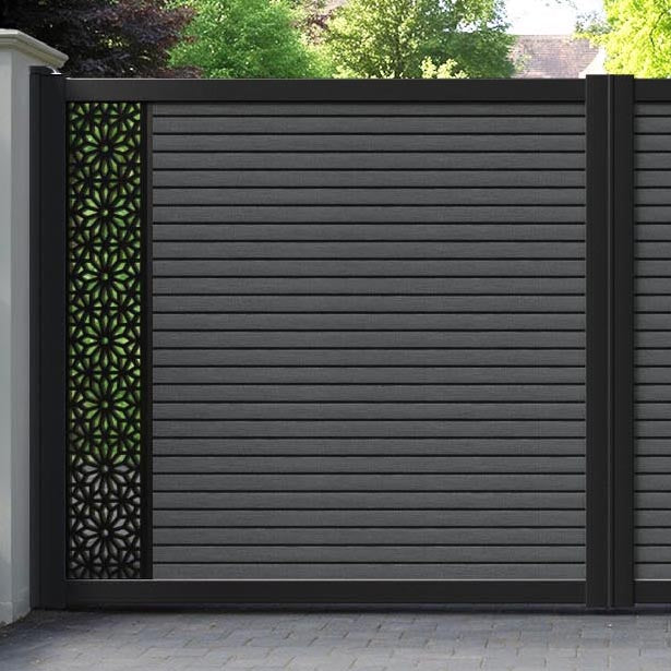 Hudson Narwa Straight Top Driveway Gate - Dark Grey - End Screen