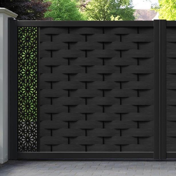 Ripple Narwa Straight Top Driveway Gate - Black - End Screen