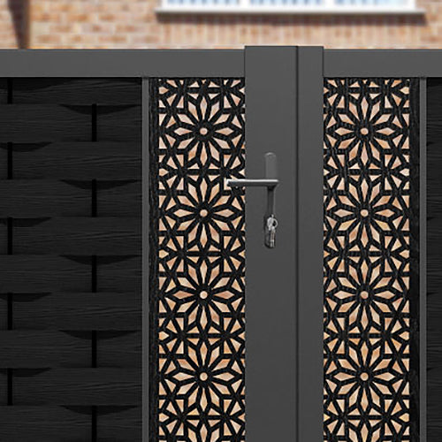 Ripple Narwa Straight Top Driveway Gate - Black - Middle & End Screen
