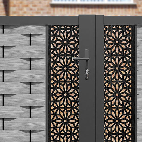 Ripple Narwa Straight Top Driveway Gate - Light Grey - Middle Screen