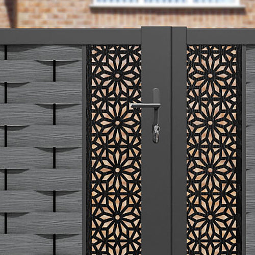 Ripple Narwa Straight Top Driveway Gate - Mid Grey - Middle & End Screen