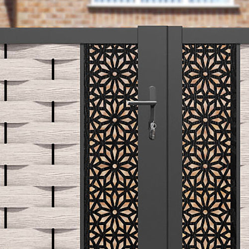 Ripple Narwa Straight Top Driveway Gate - Mid Stone - Middle Screen