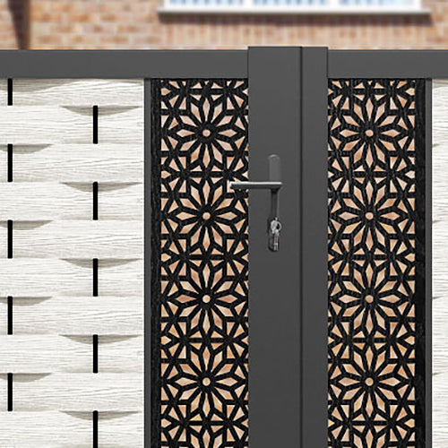 Ripple Narwa Straight Top Driveway Gate - Light Stone - Middle Screen