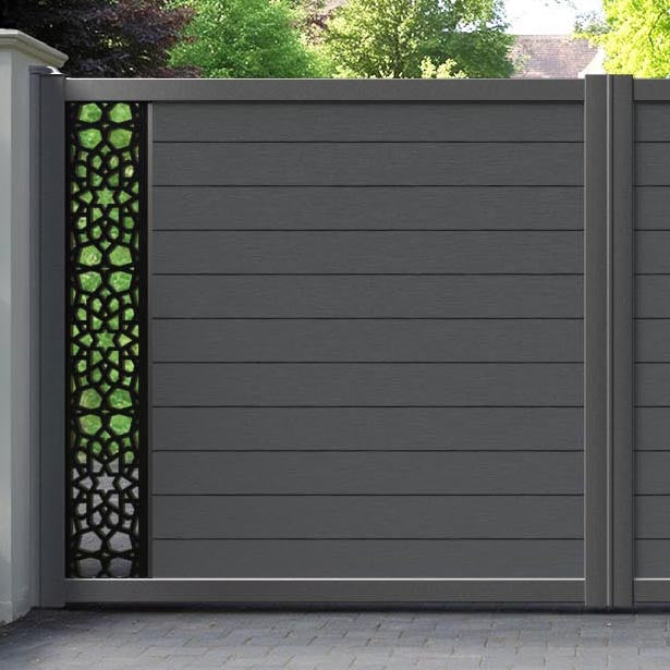 Fusion Nazira Straight Top Driveway Gate - Dark Grey - End Screen