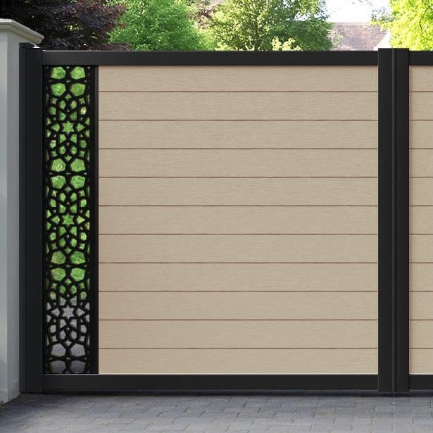 Fusion Nazira Straight Top Driveway Gate - Light Oak - End Screen