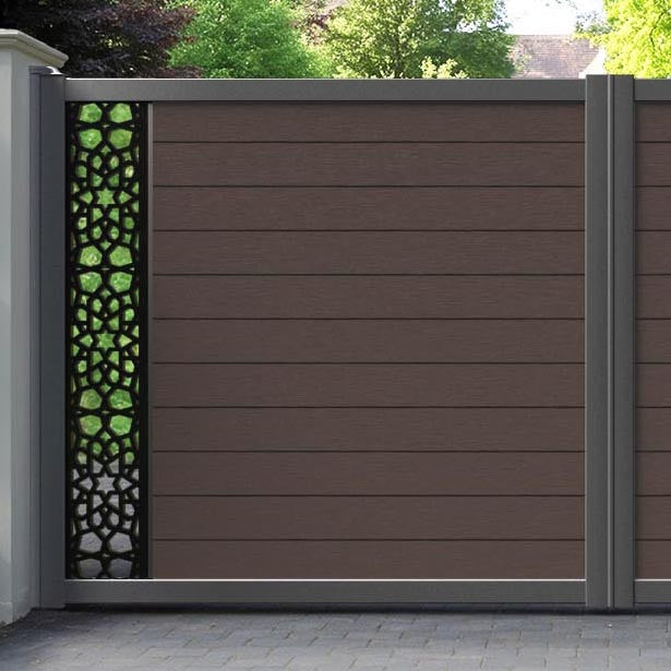 Fusion Nazira Straight Top Driveway Gate - Mid Brown - End Screen