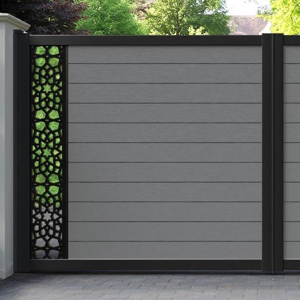 Fusion Nazira Straight Top Driveway Gate - Mid Grey - End Screen