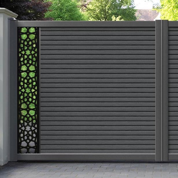 Hudson Nazira Straight Top Driveway Gate - Dark Grey - End Screen