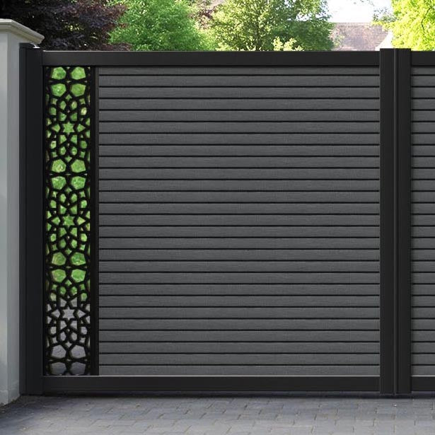 Hudson Nazira Straight Top Driveway Gate - Dark Grey - End Screen