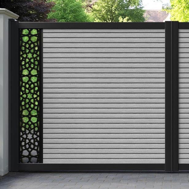 Hudson Nazira Straight Top Driveway Gate - Light Grey - End Screen