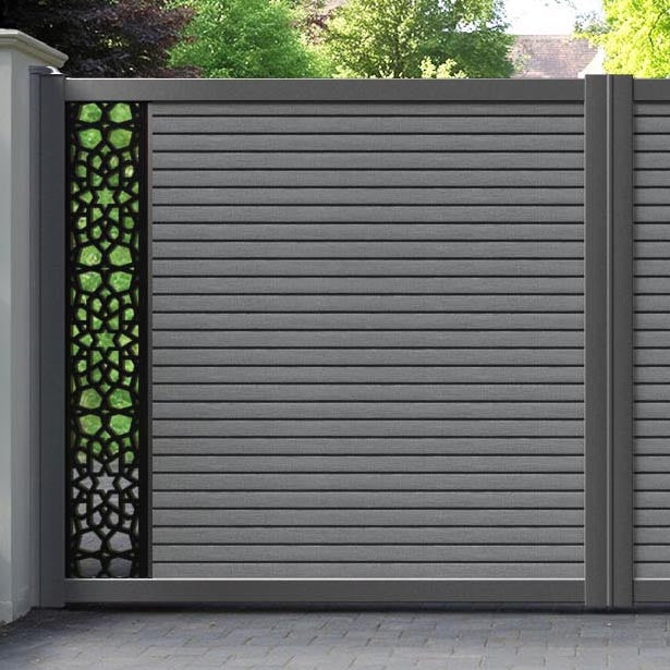 Hudson Nazira Straight Top Driveway Gate - Mid Grey - End Screen