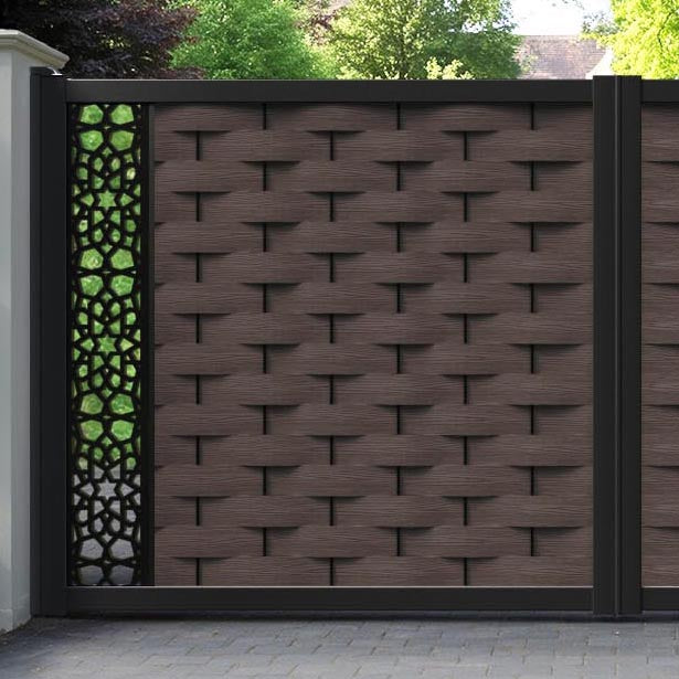 Ripple Nazira Straight Top Driveway Gate - Mid Brown - End Screen