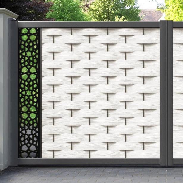 Ripple Nazira Straight Top Driveway Gate - Light Stone - End Screen
