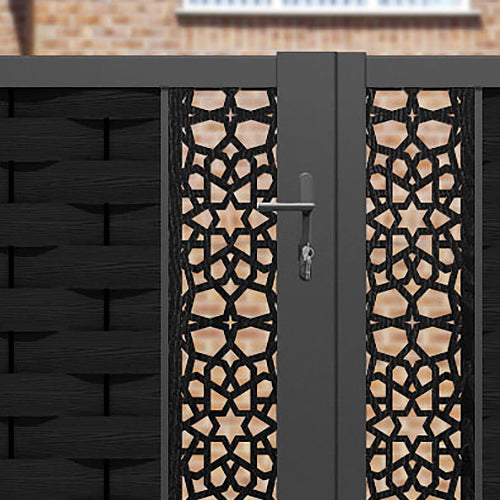 Ripple Nazira Straight Top Driveway Gate - Black - Middle Screen