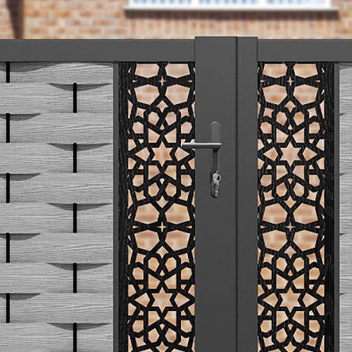 Ripple Nazira Straight Top Driveway Gate - Light Grey - Middle & End Screen