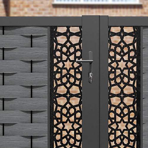 Ripple Nazira Straight Top Driveway Gate - Mid Grey - Middle & End Screen