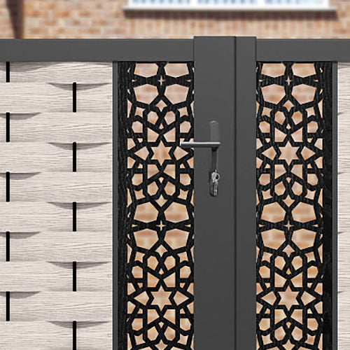 Ripple Nazira Straight Top Driveway Gate - Mid Stone - Middle & End Screen