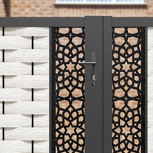 Ripple Nazira Straight Top Driveway Gate - Light Stone - Middle & End Screen