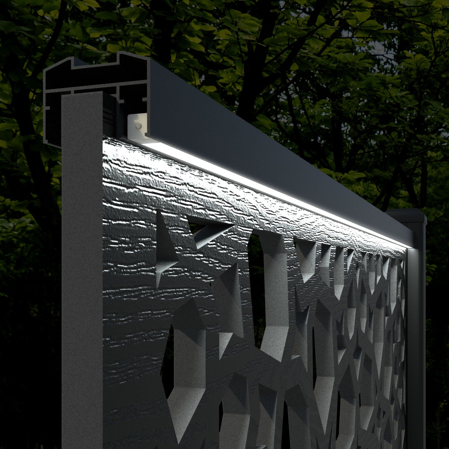 Ripple Nazira Curved Top Fence Panel - Mid Grey - with our composite posts