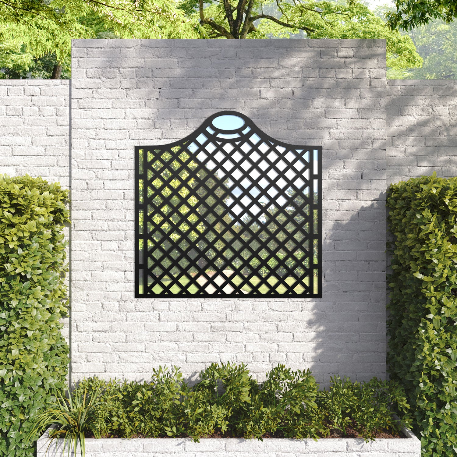 Oxford Arched outdoor decorative mirrored panel