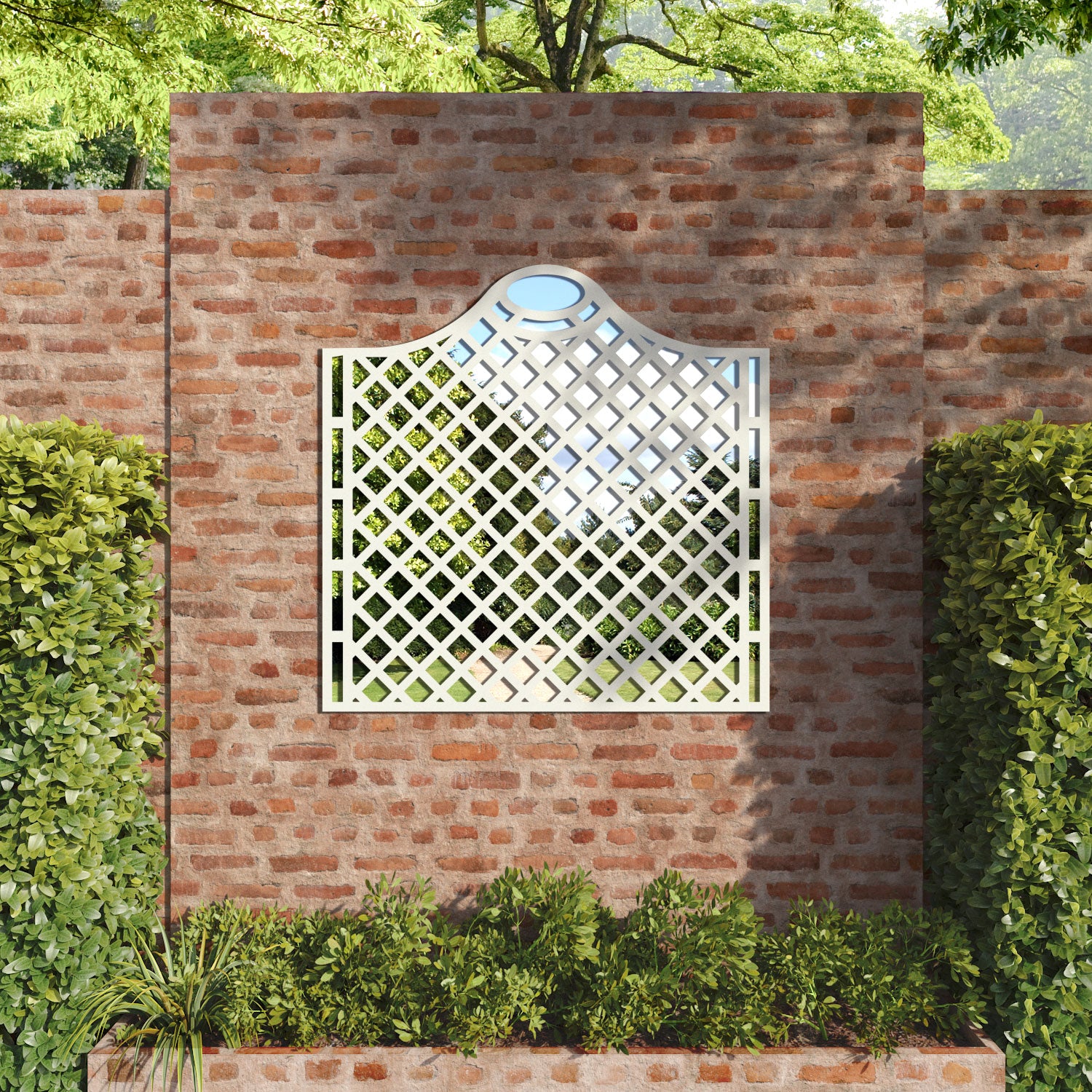 Oxford Arched outdoor decorative mirrored panel