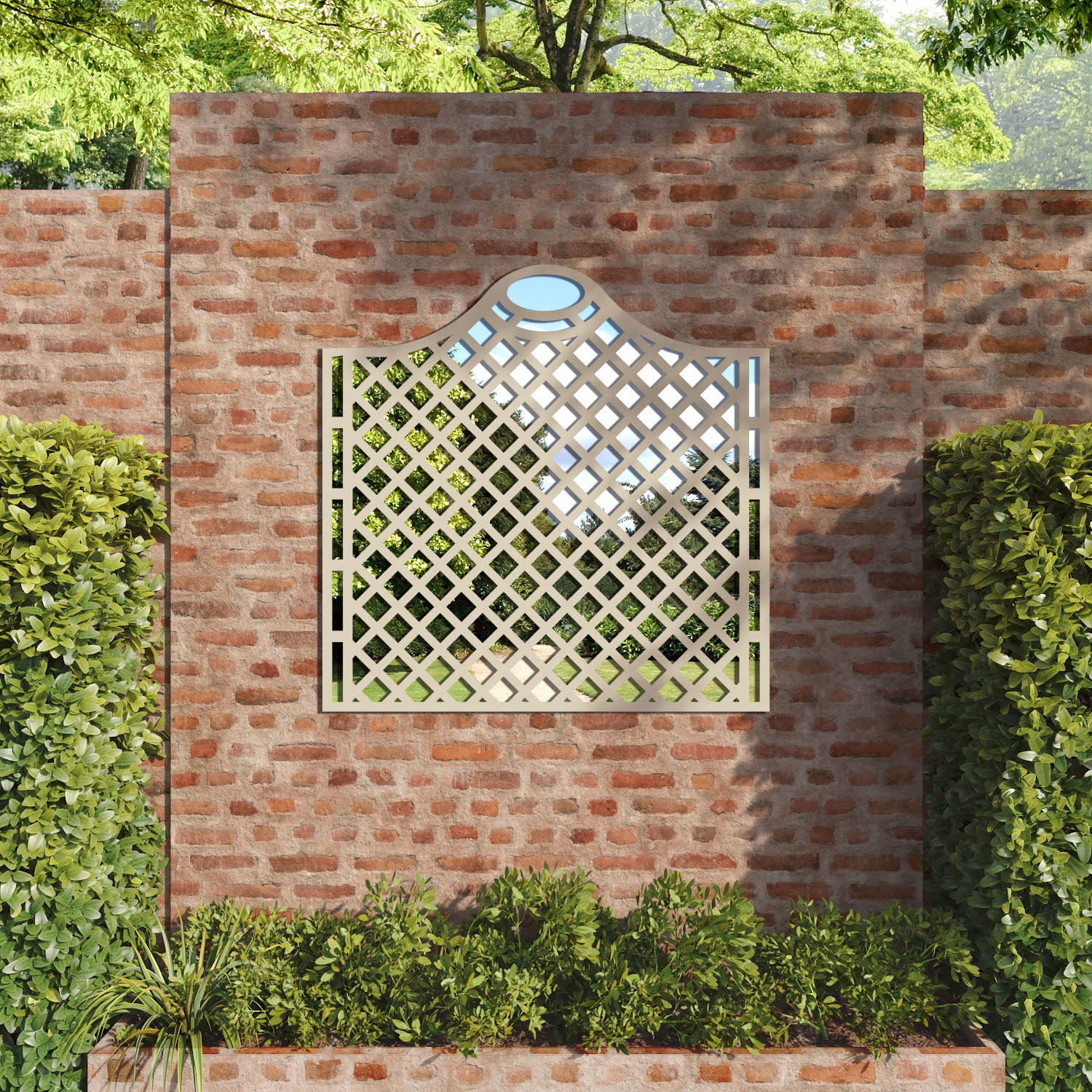 Oxford Arched outdoor decorative mirrored panel