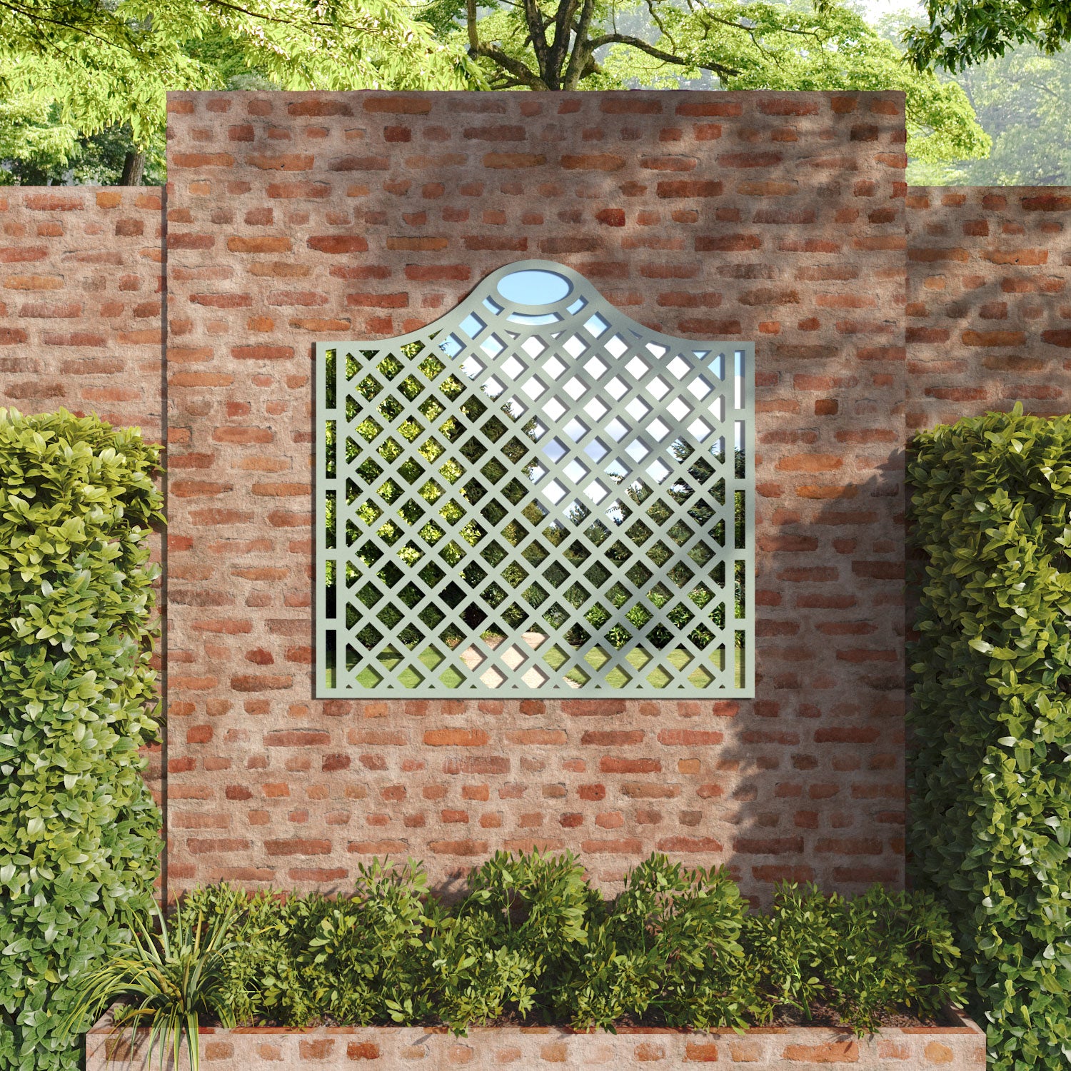 Oxford Arched outdoor decorative mirrored panel