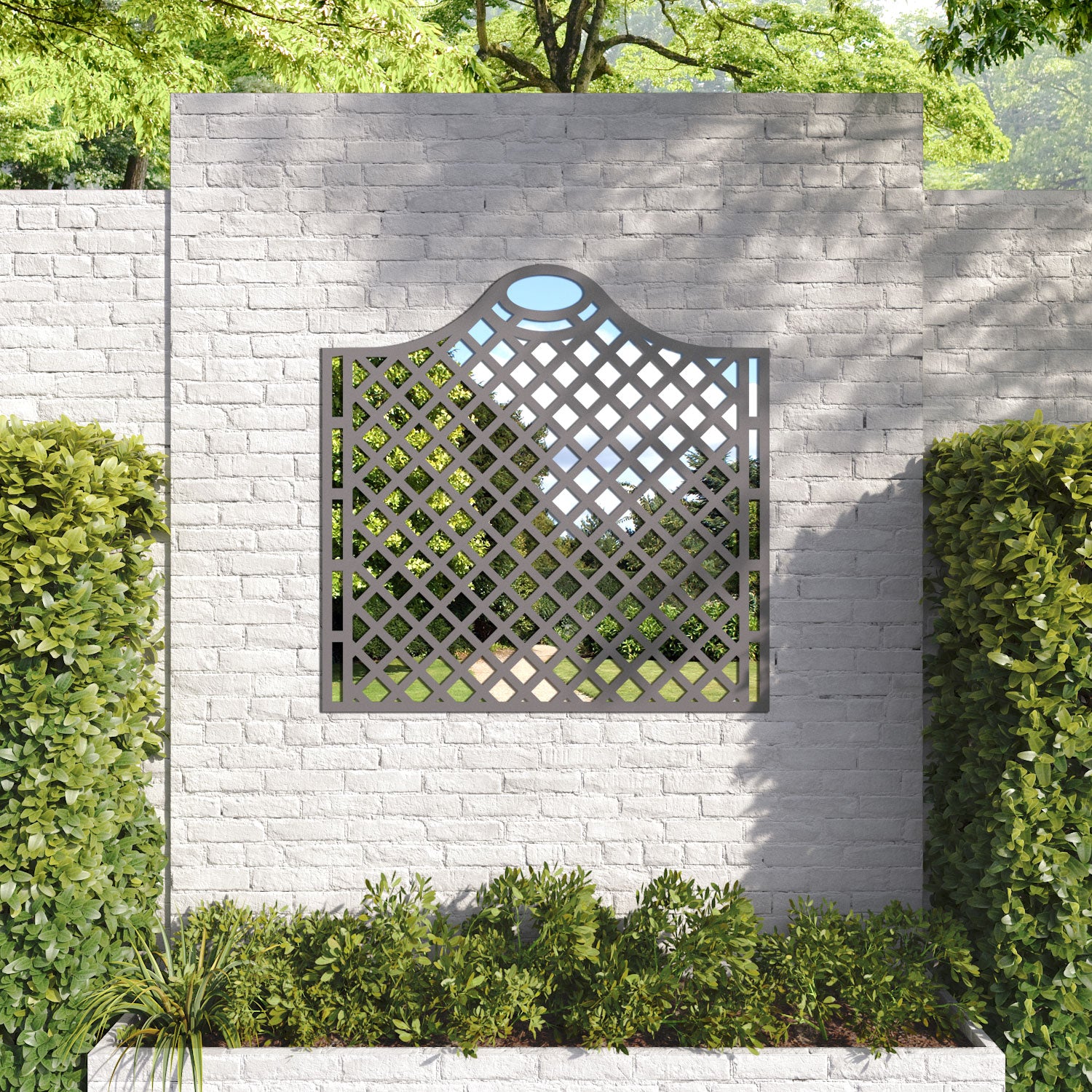 Oxford Arched outdoor decorative mirrored panel