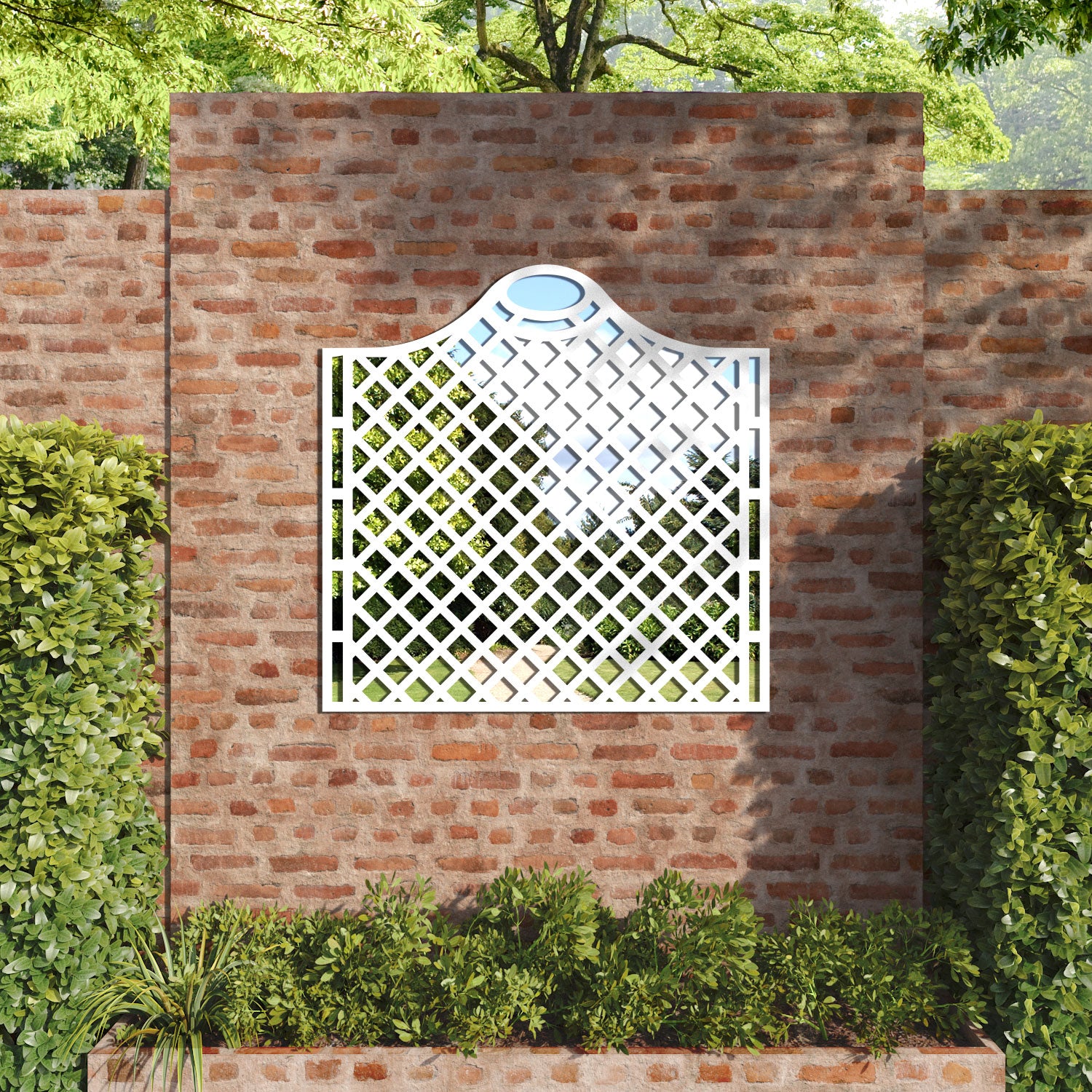 Oxford Arched outdoor decorative mirrored panel