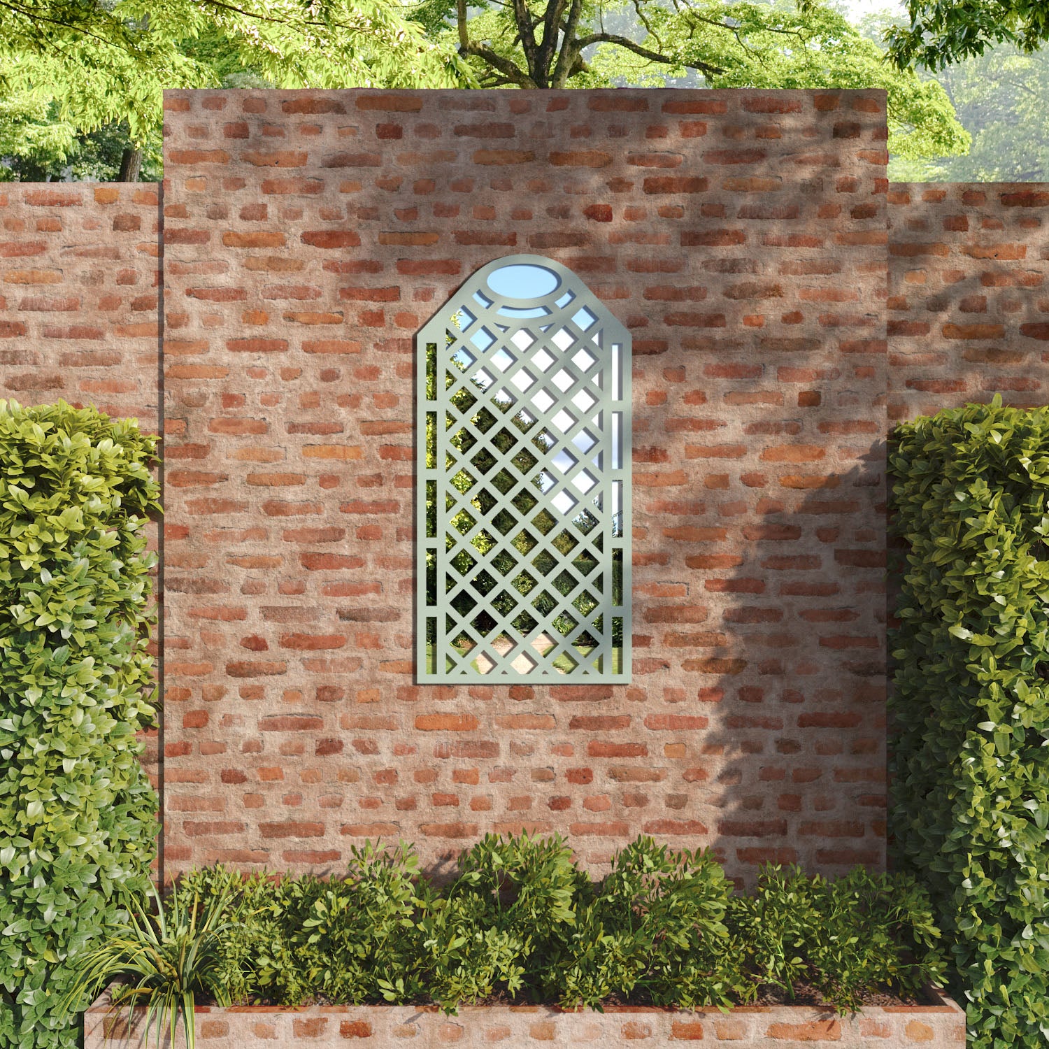 Oxford Arched outdoor decorative mirrored panel