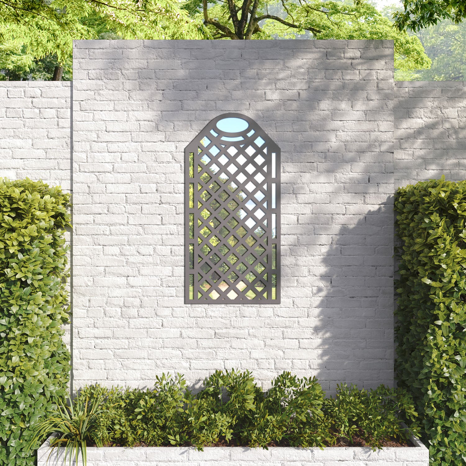 Oxford Arched outdoor decorative mirrored panel