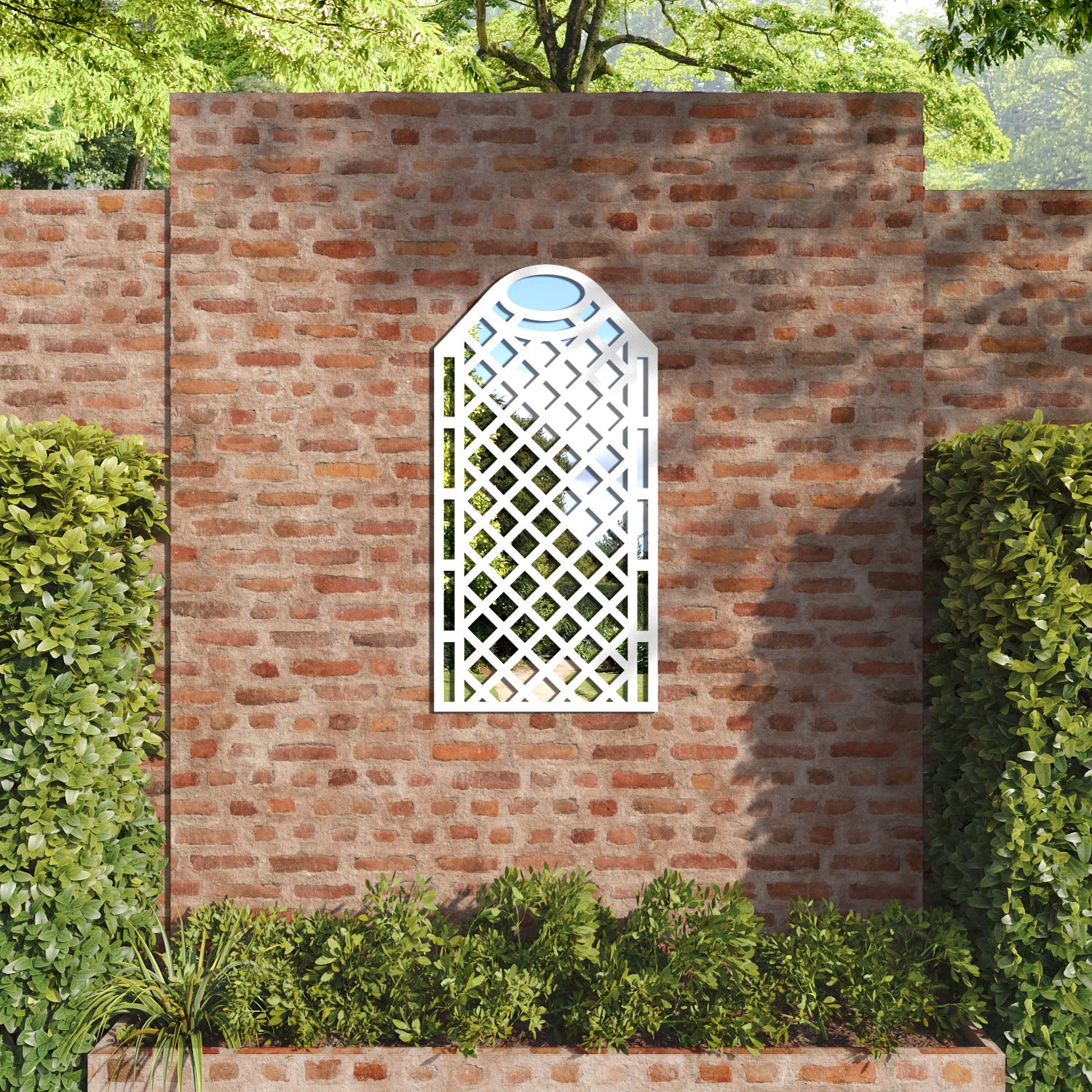 Oxford Arched outdoor decorative mirrored panel