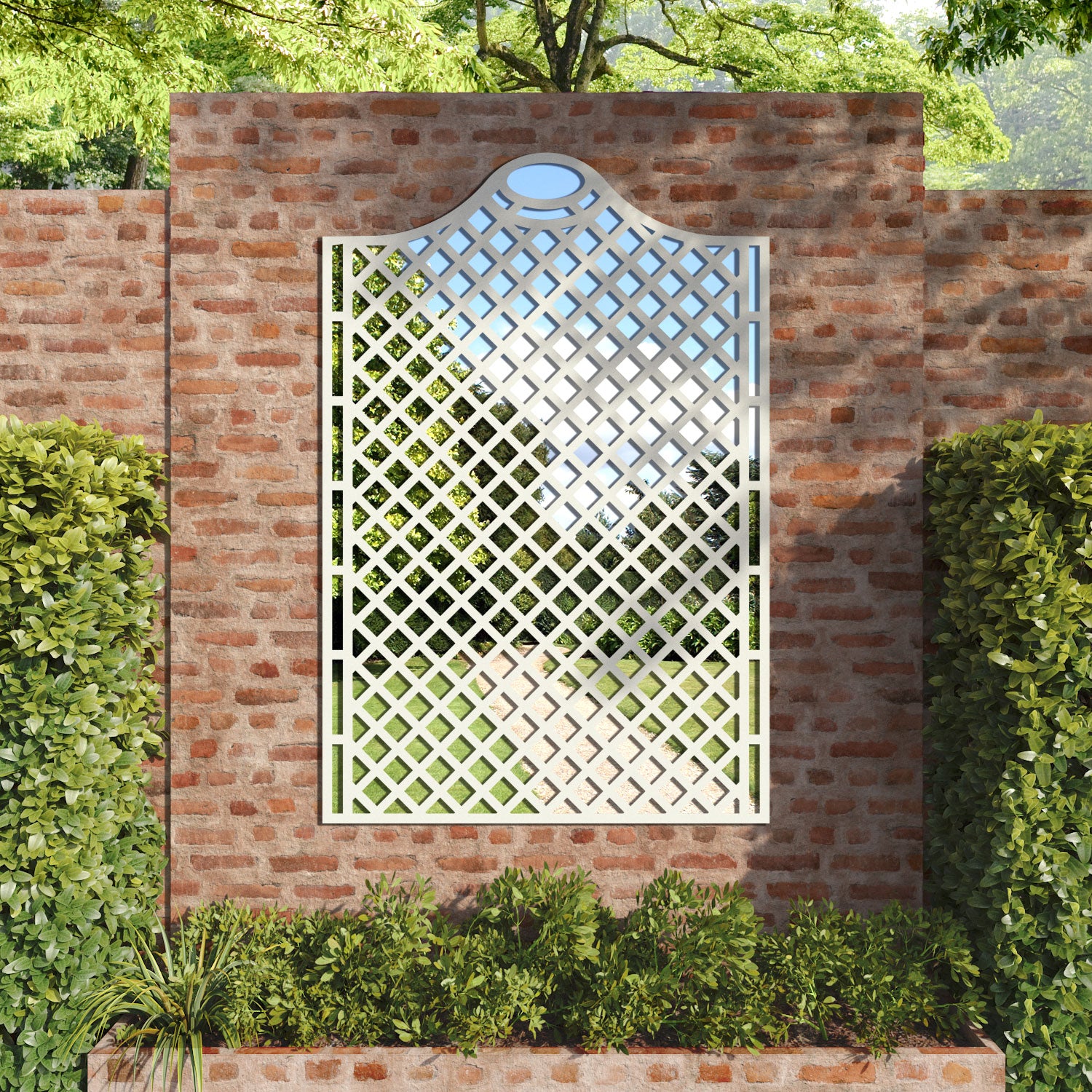 Oxford Arched outdoor decorative mirrored panel