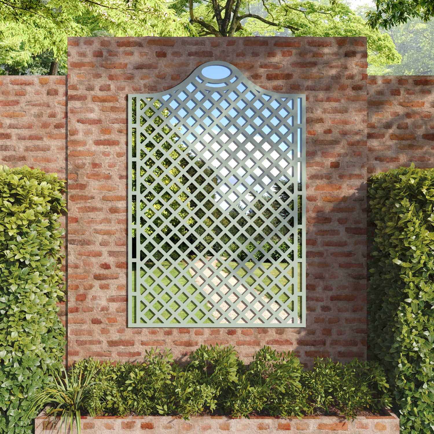 Oxford Arched outdoor decorative mirrored panel