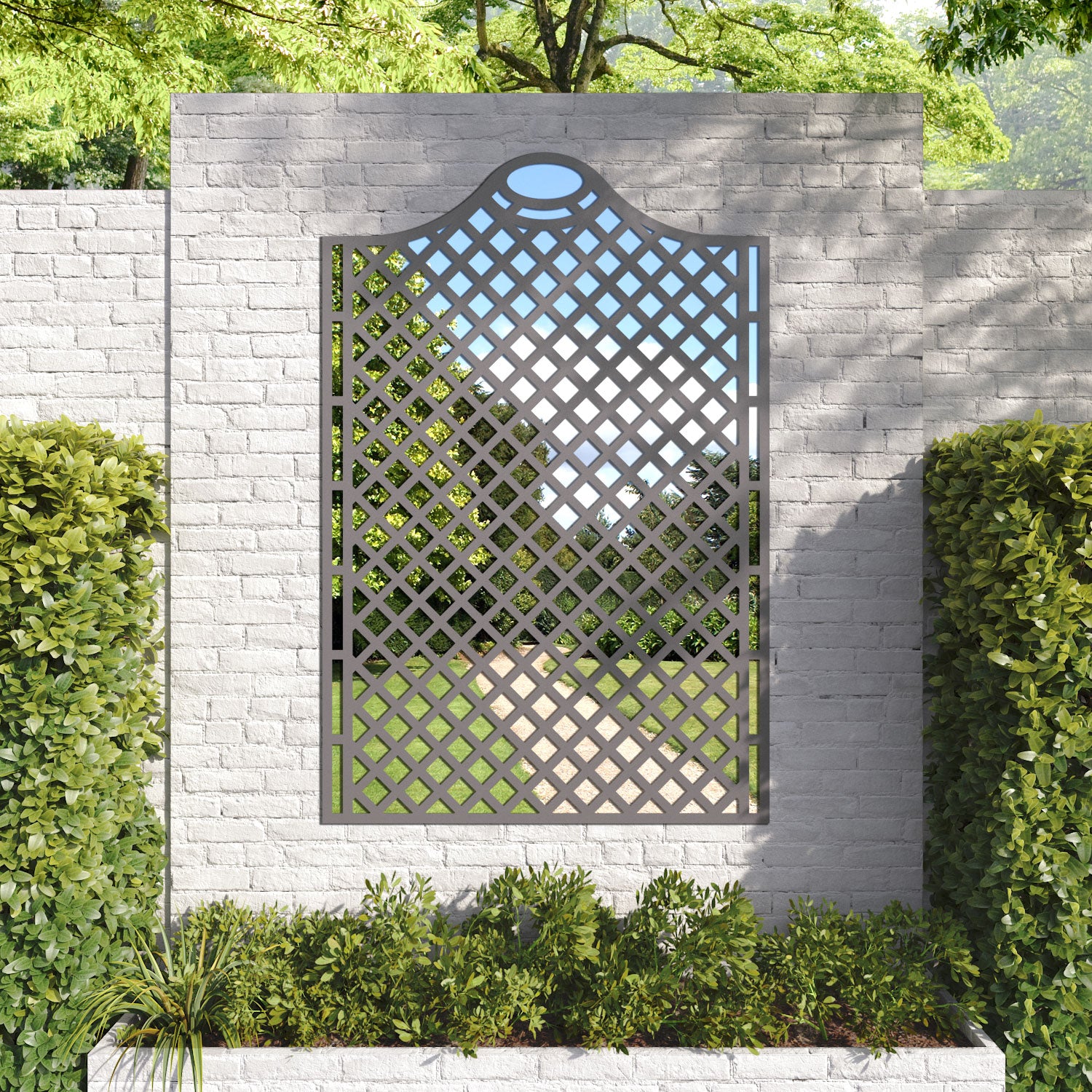Oxford Arched outdoor decorative mirrored panel
