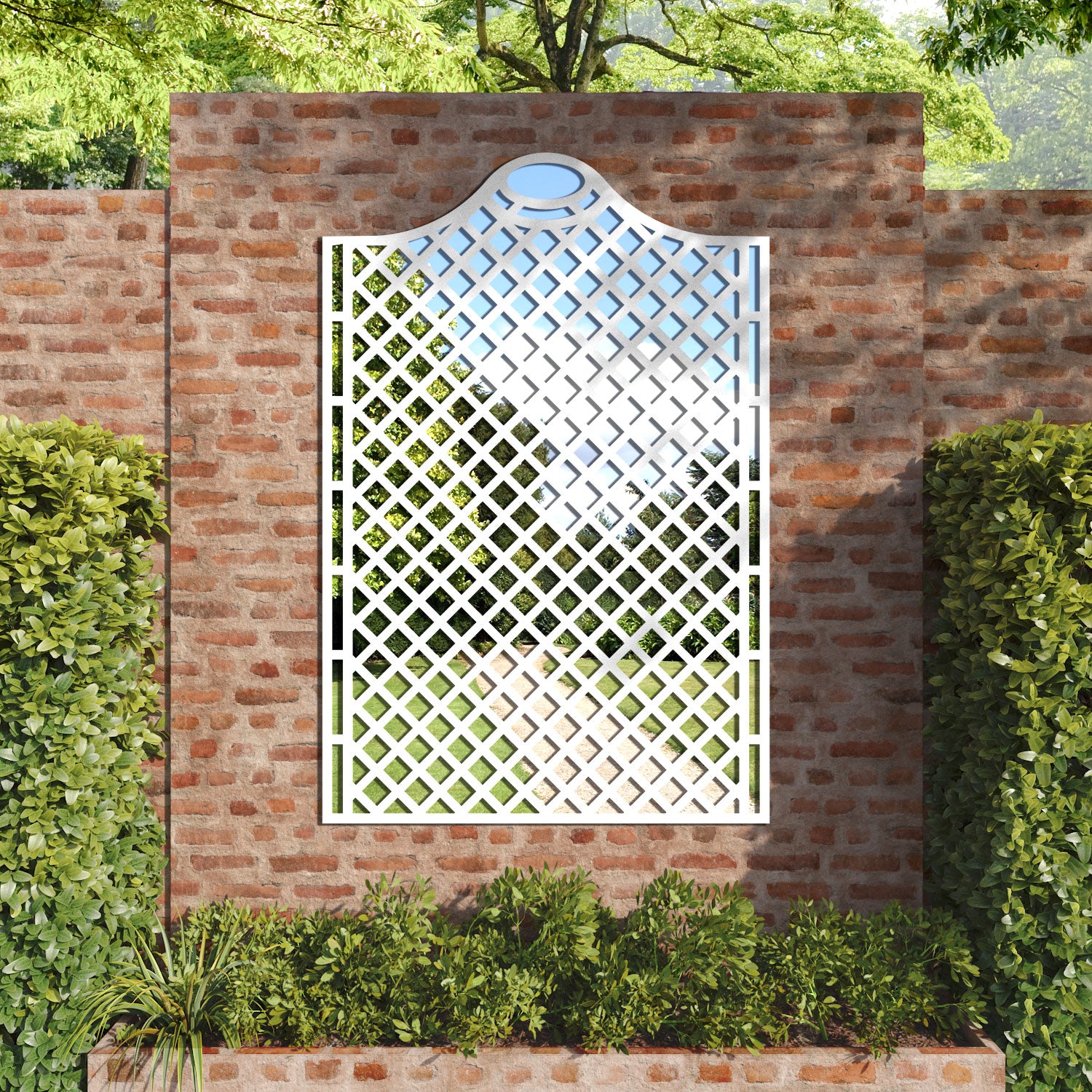 Oxford Arched outdoor decorative mirrored panel
