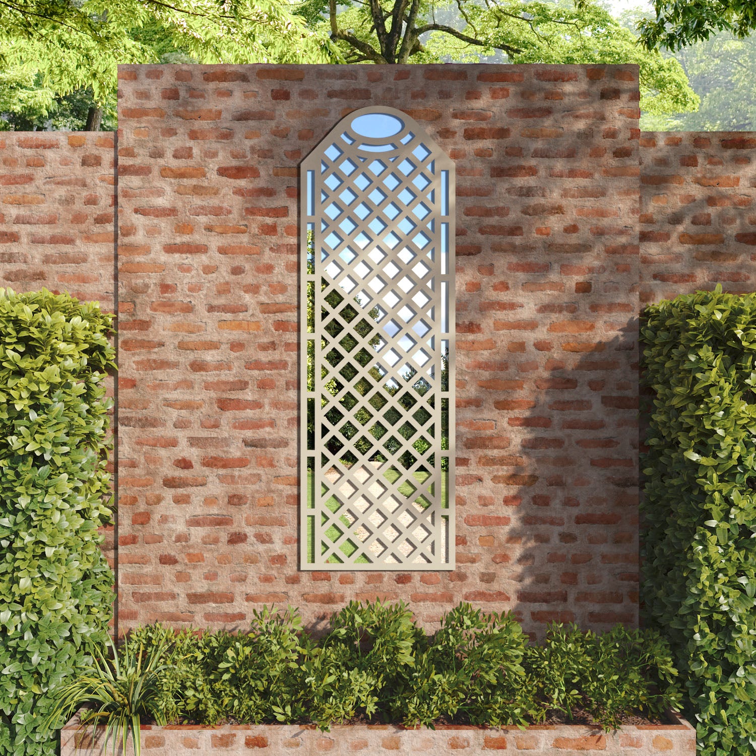 Oxford Arched outdoor decorative mirrored panel