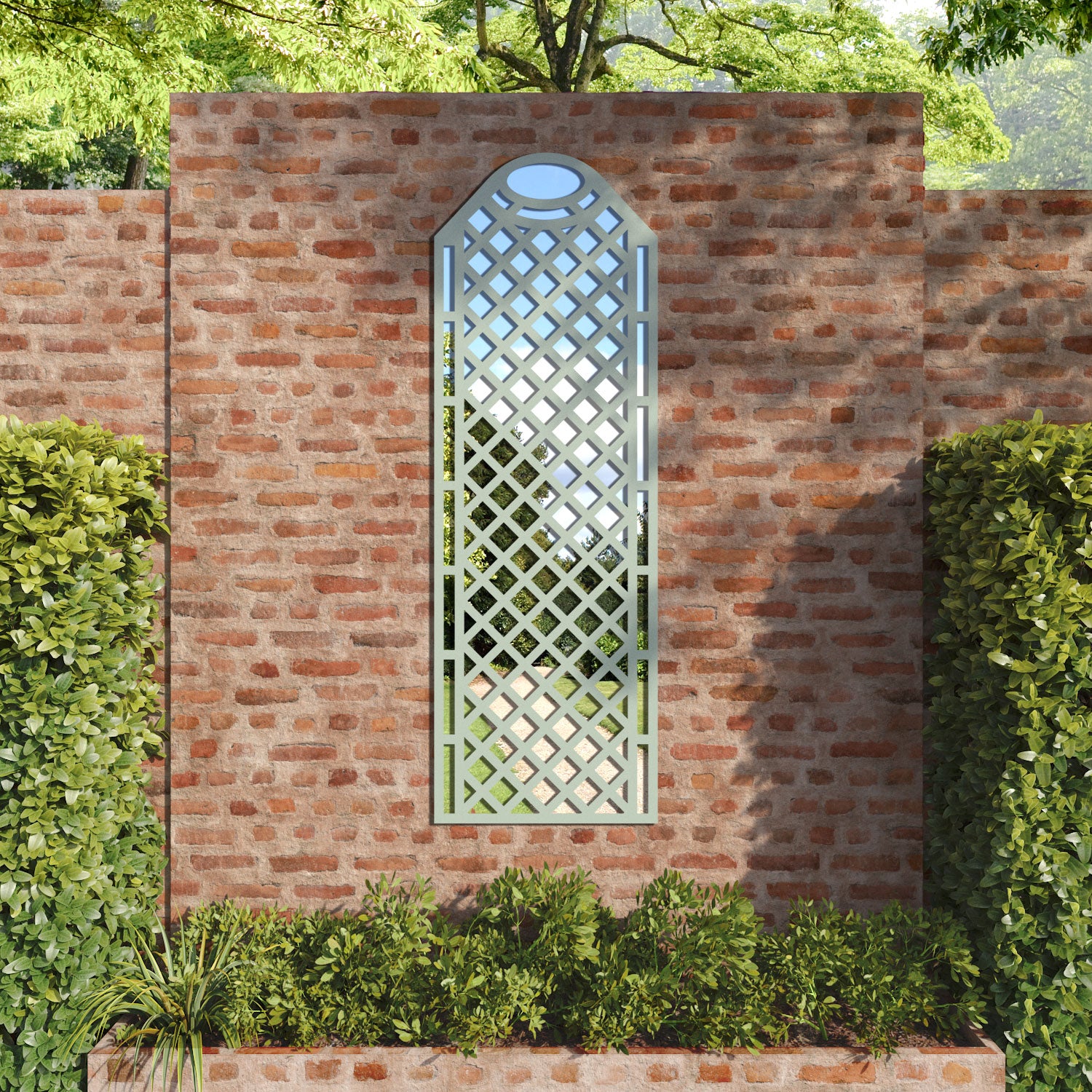 Oxford Arched outdoor decorative mirrored panel