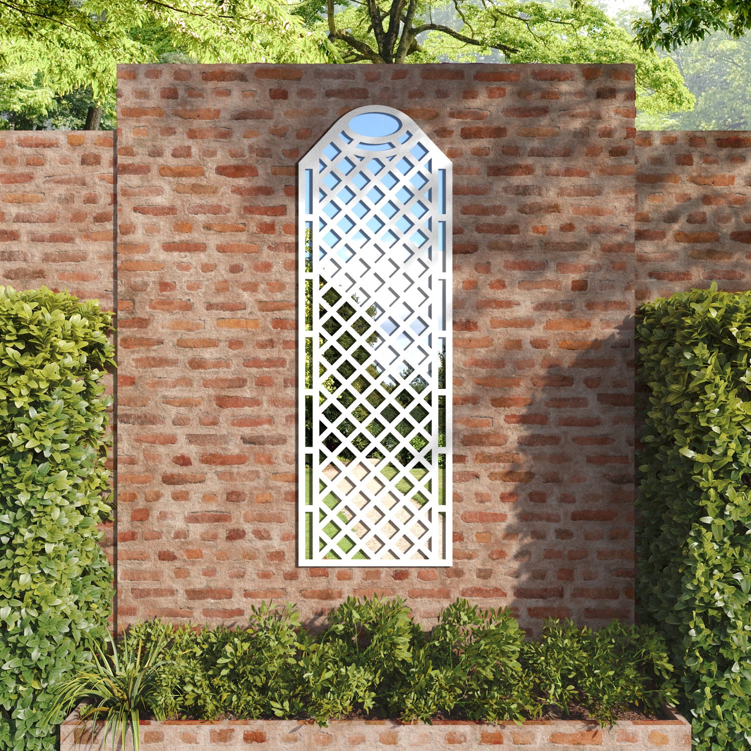 Oxford Arched outdoor decorative mirrored panel