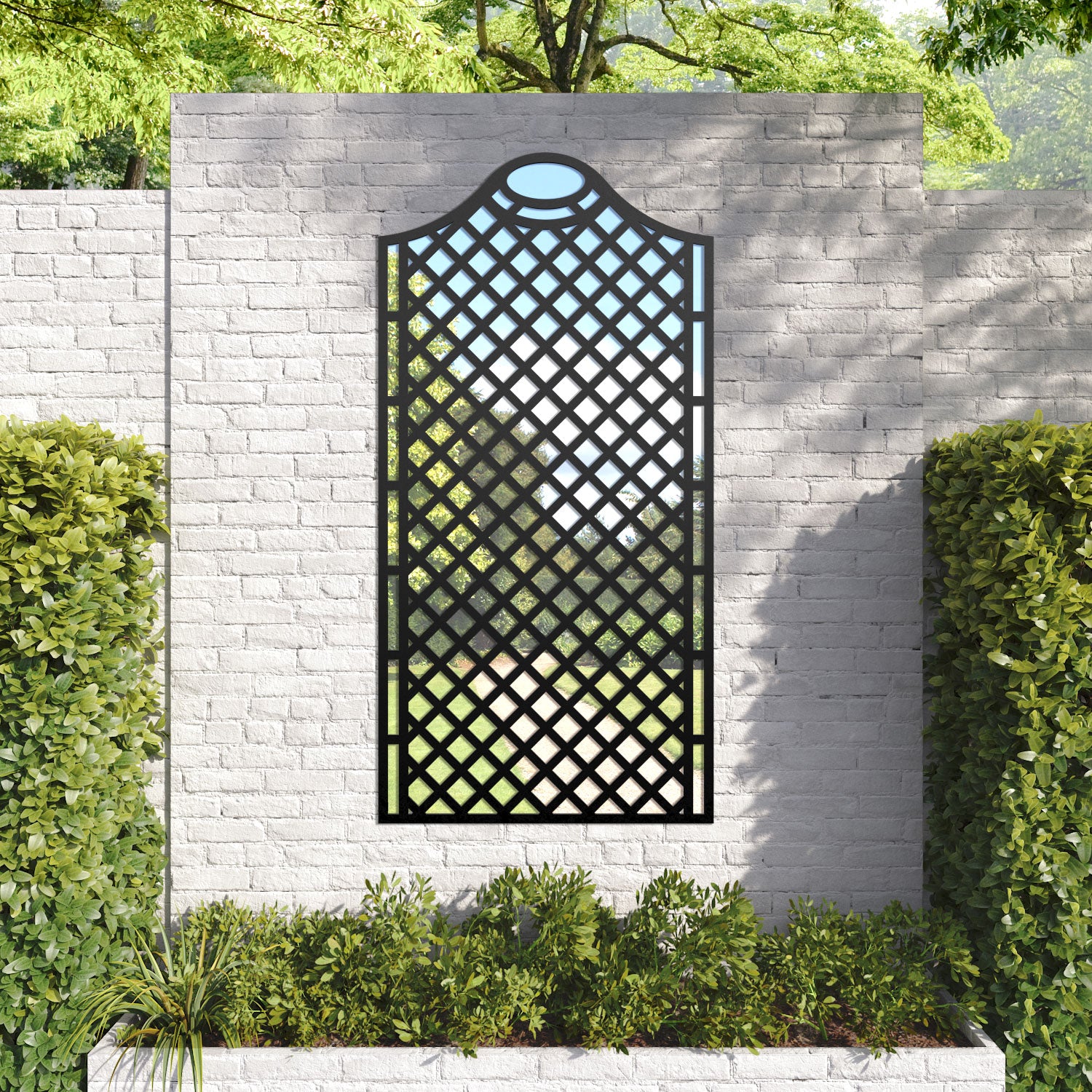 Oxford Arched outdoor decorative mirrored panel